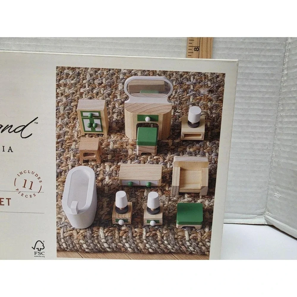Hearth & Hand with Magnolia wooden dollhouse furniture set.It includes 11 pieces